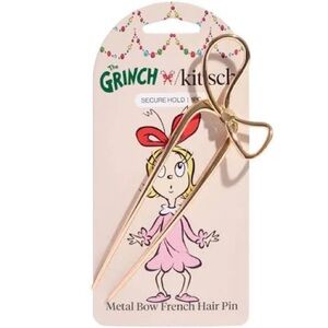 The Grinch x Kitsch Gold Bow French Hair Pin